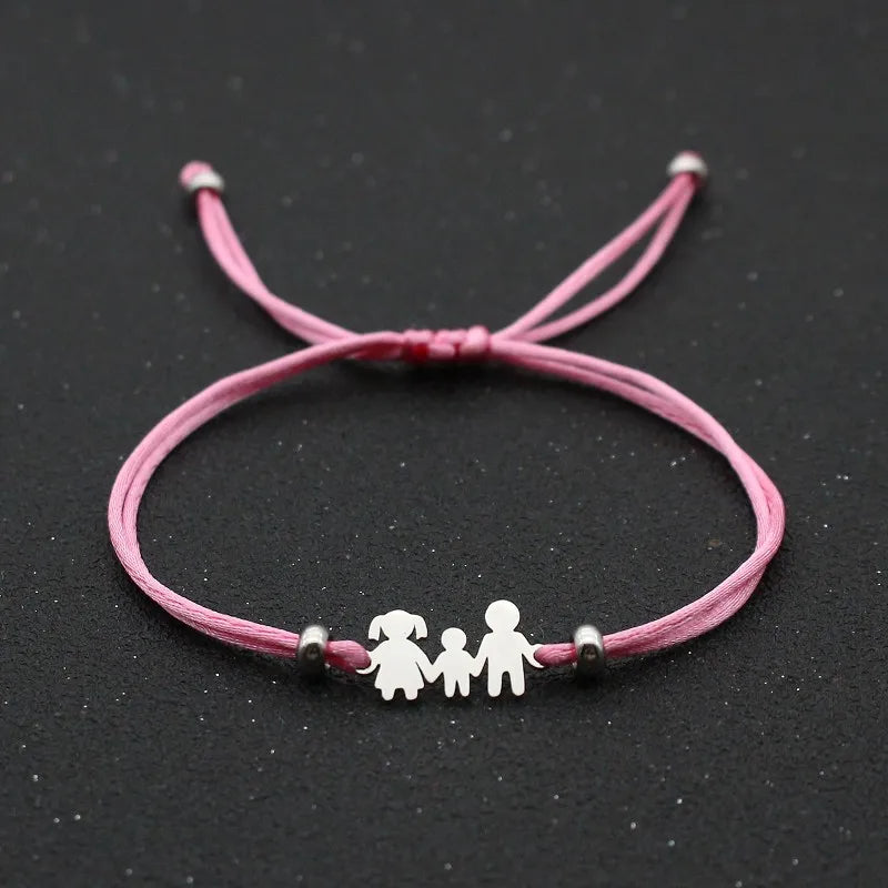 Lucky Red String Bracelet Braided Adjustable Stainless Steel Charm Bracelets