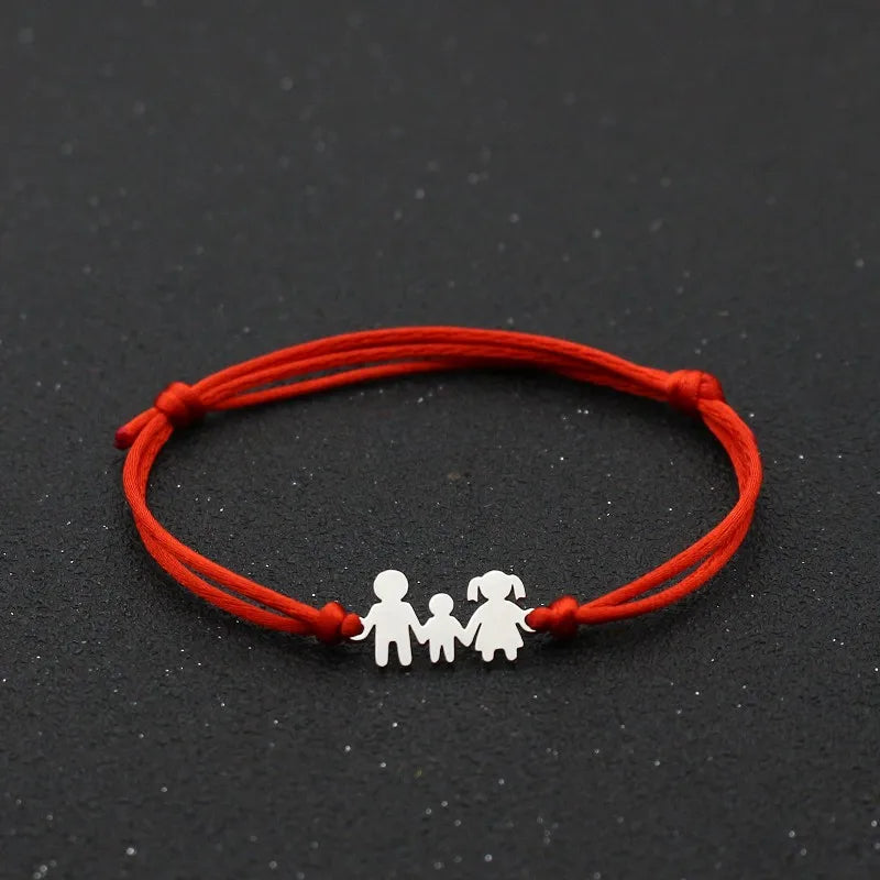 Lucky Red String Bracelet Braided Adjustable Stainless Steel Charm Bracelets