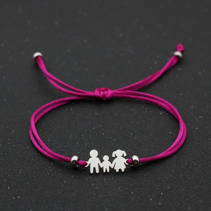 Lucky Red String Bracelet Braided Adjustable Stainless Steel Charm Bracelets 
