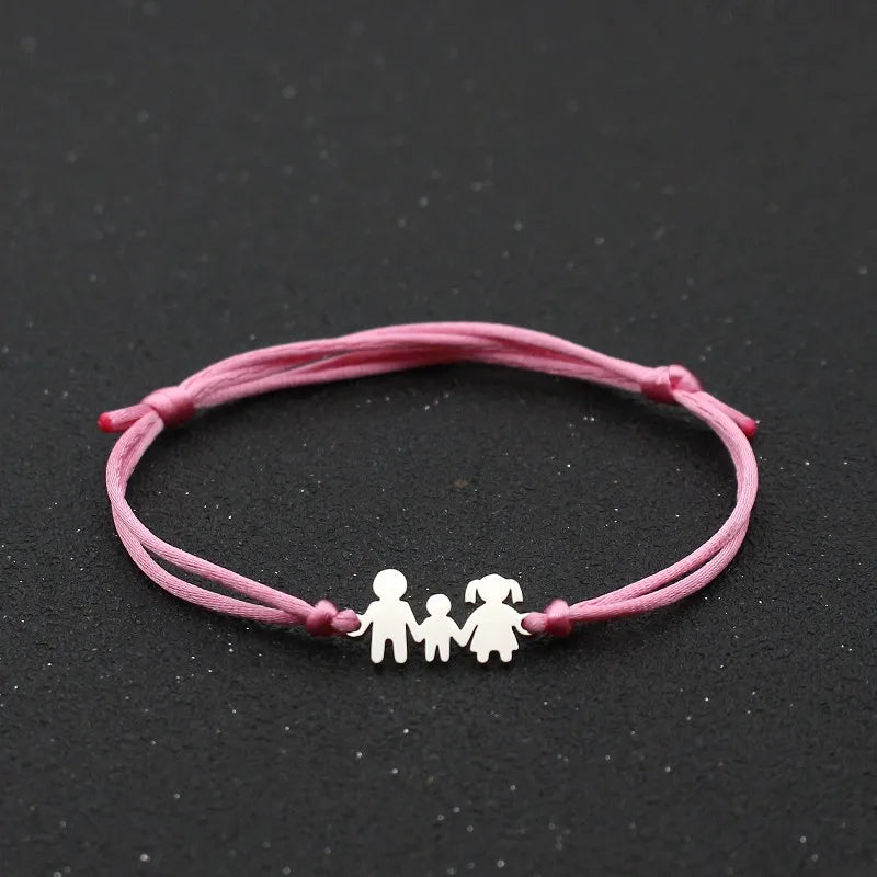 Lucky Red String Bracelet Braided Adjustable Stainless Steel Charm Bracelets 