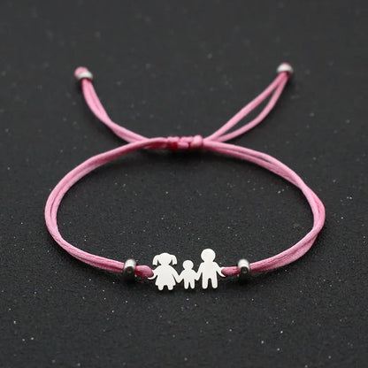 Lucky Red String Bracelet Braided Adjustable Stainless Steel Charm Bracelets 