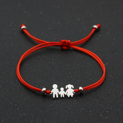 Lucky Red String Bracelet Braided Adjustable Stainless Steel Charm Bracelets 