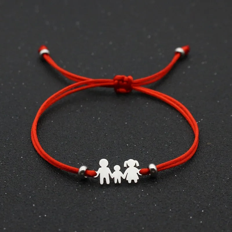 Lucky Red String Bracelet Braided Adjustable Stainless Steel Charm Bracelets 