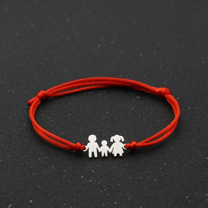 Lucky Red String Bracelet Braided Adjustable Stainless Steel Charm Bracelets 