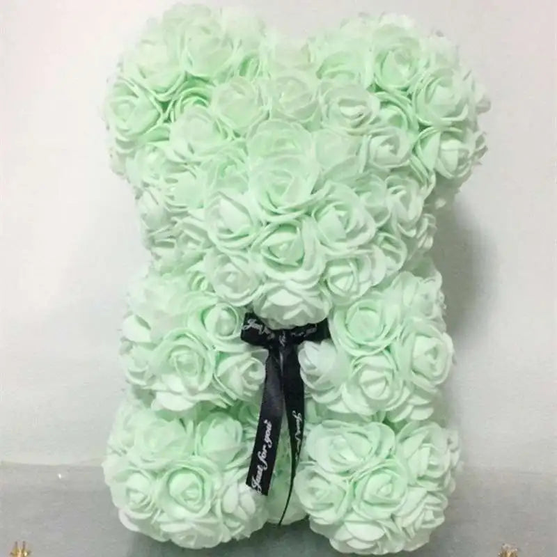 Romantic Valentine'S Day Creative Eternal Flower Rose Bear Christmas Gift Rose Bear Hug Bear Wedding Flower Decoration Gift