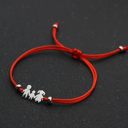 Lucky Red String Bracelet Braided Adjustable Stainless Steel Charm Bracelets 
